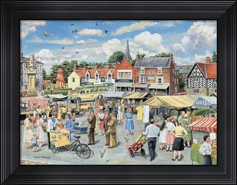 Framed Market Place Print