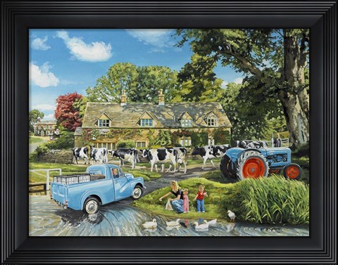 Framed Crossing The Ford Print