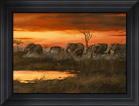 Framed Sunset River Crossing Print