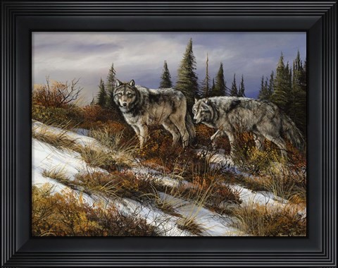Framed Two Hunters Print
