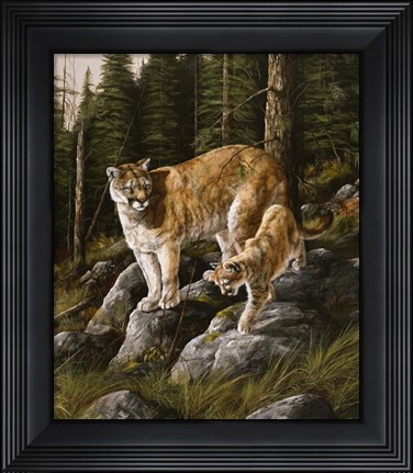 Framed Mother and Child (Mt. Lions) Print