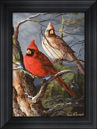 Framed Winter&#39;s Perch 2 Print