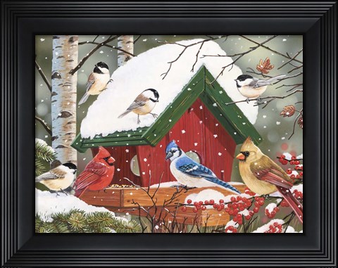 Framed Wintry Feast Print