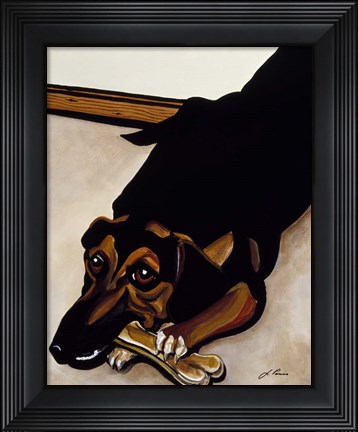 Framed Cleo Enjoying An Afternoon Snack Print