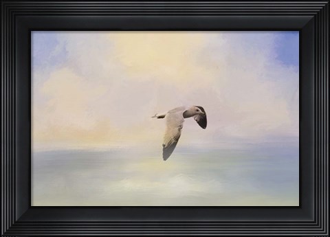 Framed Foggy Morning At Sea Print