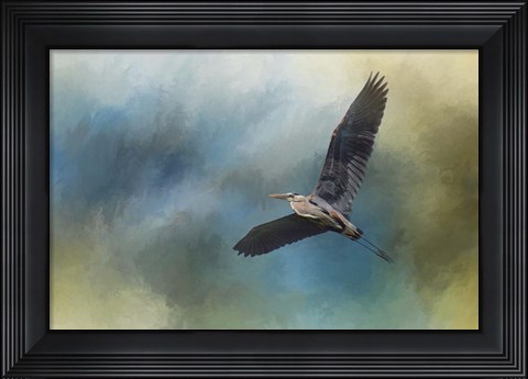 Framed Heron In The Midst Print