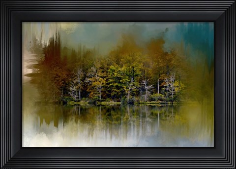 Framed Abstract Summer Lake Print