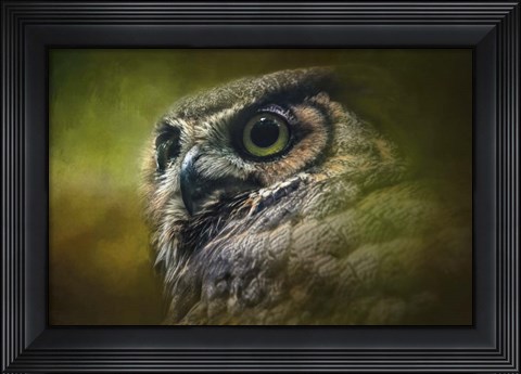 Framed Great Horned Owl In The Grove Print