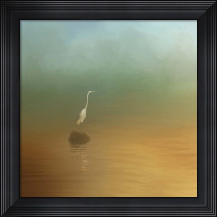 Framed Egret at Sea Print
