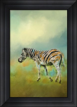Framed Summer Zebra 2 Print