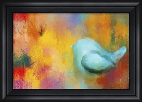 Framed Abstract Bluebird of Happiness Print