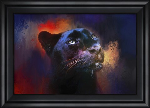Framed Colorful Expressions Black Leopard Print