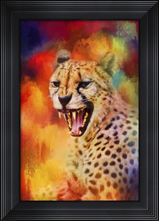 Framed Colorful Expressions Cheetah 2 Print