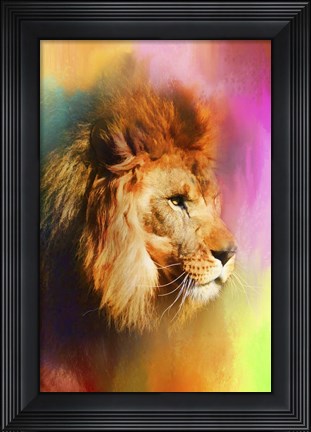 Framed Colorful Expressions Lion Print