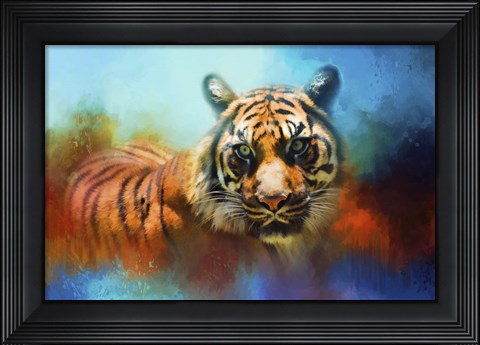 Framed Colorful Expressions Tiger 2 Print
