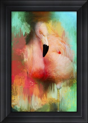 Framed Colorful Expressions Flamingo Print