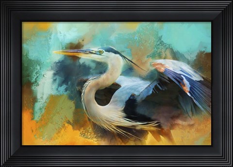 Framed Colorful Expressions Heron Print