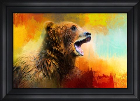 Framed Colorful Expressions Grizzly Bear 2 Print