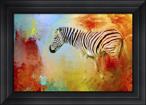 Framed Colorful Expressions Zebra Print