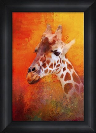 Framed Colorful Expressions Giraffe Print