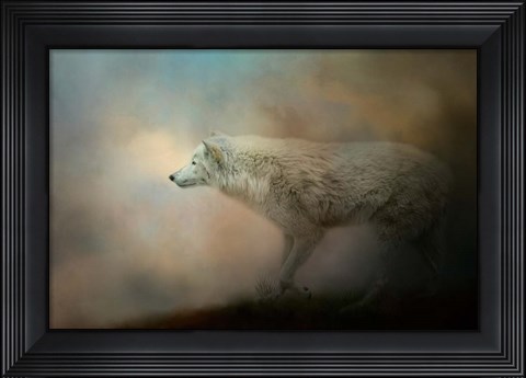 Framed Journey Of The Timber Wolf Print