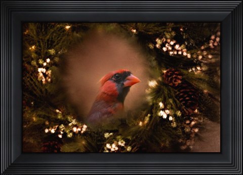 Framed Resting In The Wreath Print