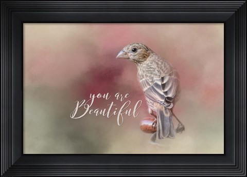 Framed You Are Beautiful with words Print