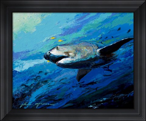 Framed Mighty Bull Shark Print