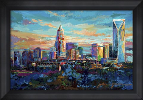 Framed Queen City Charlotte North Carolina Print