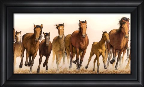 Framed Running Horses Print