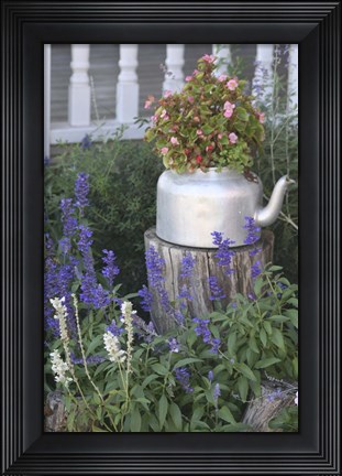 Framed Garden Tea Pot Print