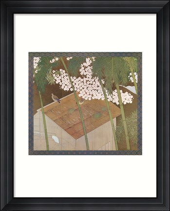 Framed Cherry Blossoms &amp; Pigeons Print