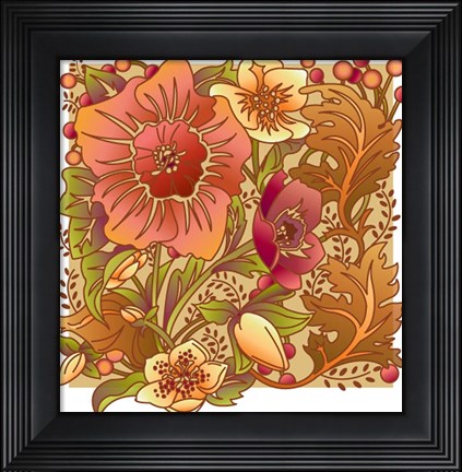 Framed Fall Flowers I Print