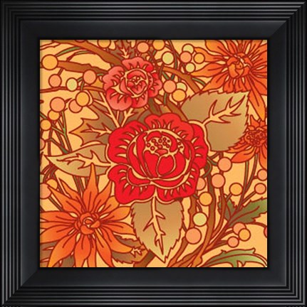 Framed Red Rose Square Print