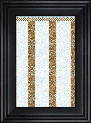 Framed Brown-Blue Quilt Print