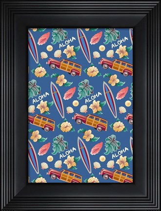 Framed Woody-Surfboard Print