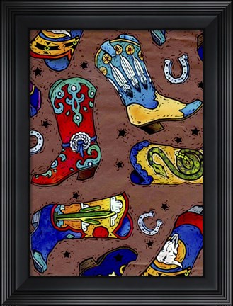 Framed Cowboy Boot Print