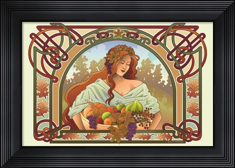 Framed Fall Nouveau Print