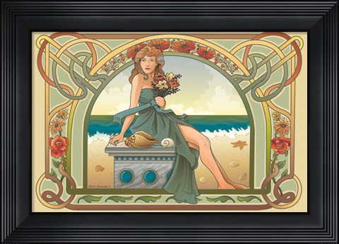Framed Summer Nouveau Print