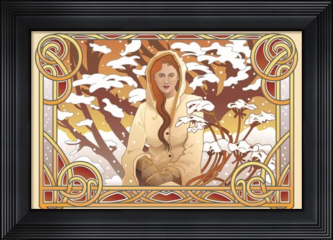 Framed Winter Nouveau Print