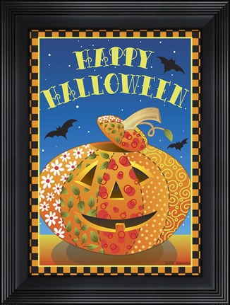 Framed Patchwork Pumpkin Print