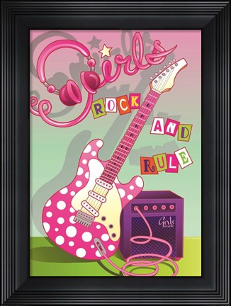 Framed Girls Rock and Rule Print