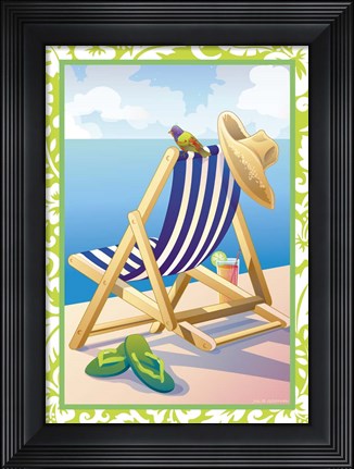 Framed Summer Day (green border) Print