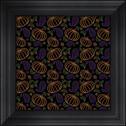 Framed Paisley Pumpkin Pattern Print