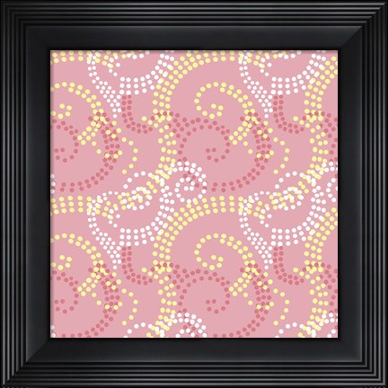 Framed Pretty &amp; Pink-Swirl dot coordinate Print