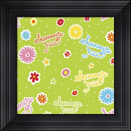 Framed Summer Fun I with Letters Print