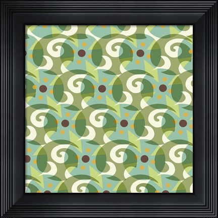 Framed Tribal Swirl I Print