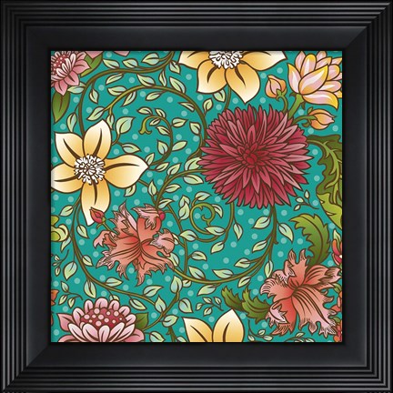 Framed Floral Swirl Print