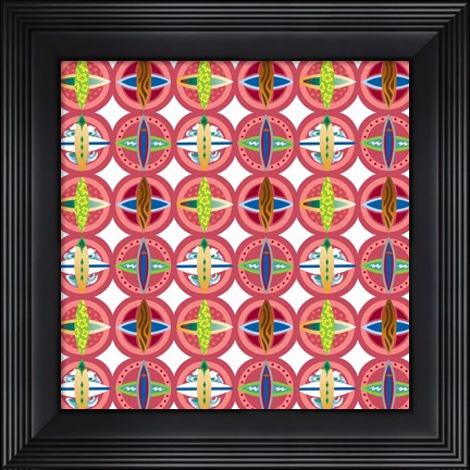 Framed Surfboard Medallions Print