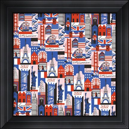 Framed Travel Drop Pattern Print